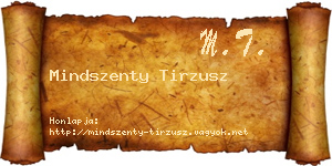 Mindszenty Tirzusz névjegykártya